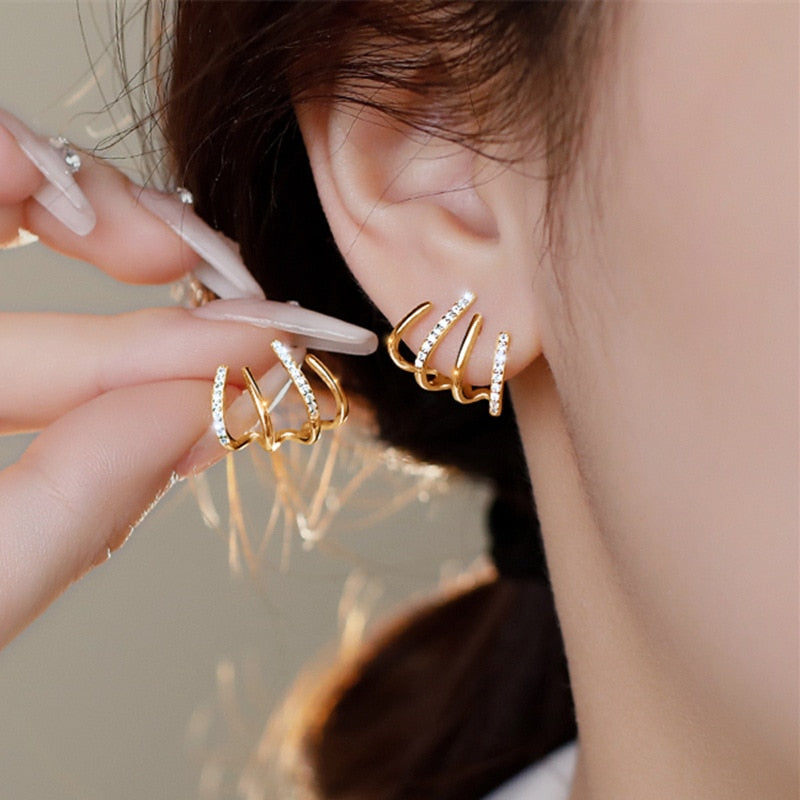 2025 Vintage Metallic Gold Color Multiple Small Round Stud Earrings Women Korean Jewelry Fashion Wedding Party Earrings Jewelry Gifts
