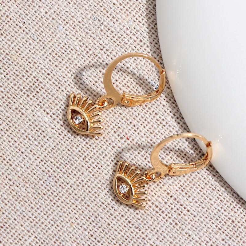 2025 Flatfoosie New Tiny Hoop Earrings For Women Gold Color Cartilage Hoop Earrings Jewelry Heart Cross Star Triangle Charm Earrings