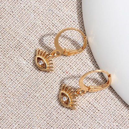 2025 Flatfoosie New Tiny Hoop Earrings For Women Gold Color Cartilage Hoop Earrings Jewelry Heart Cross Star Triangle Charm Earrings