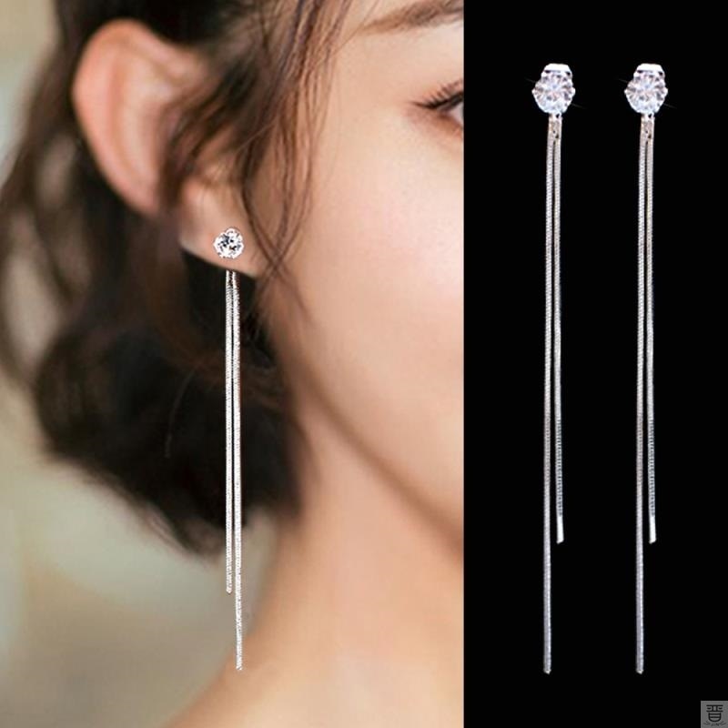 2025 Trend Simulation Pearl Long Earrings Female Moon Star Flower Rhinestone Wedding Pendant Earrings Fashion Korean Jewelry Earrings