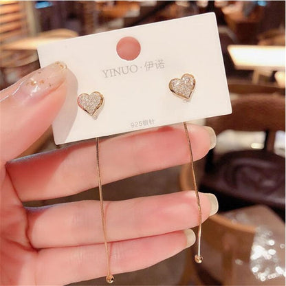 2025 Trend Simulation Pearl Long Earrings Female Moon Star Flower Rhinestone Wedding Pendant Earrings Fashion Korean Jewelry Earrings