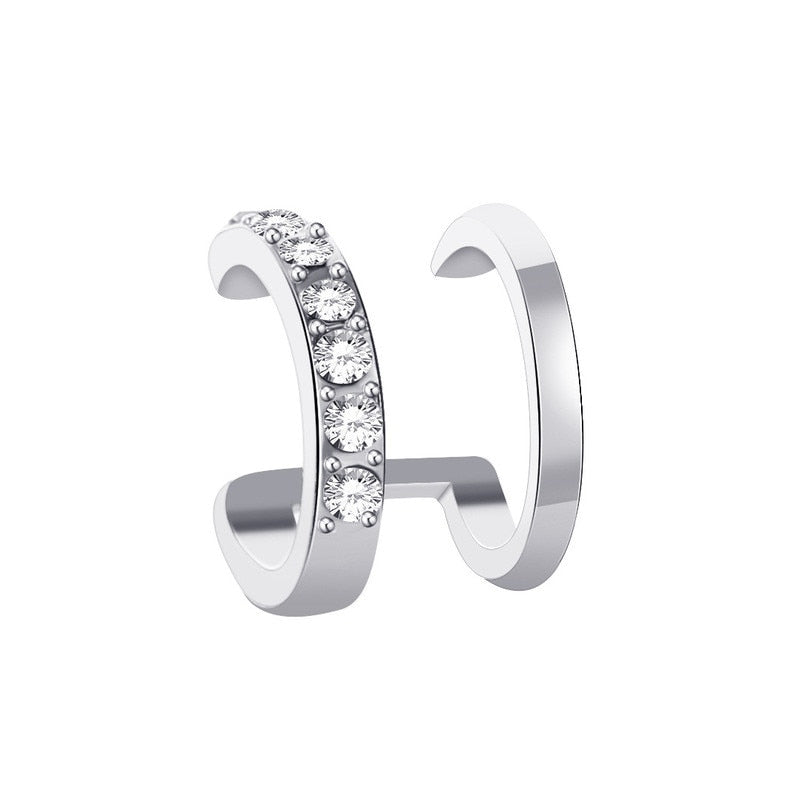 2025 Fashion Exquisite Rhinestone Decor Ear Cuff earring for Woman Ear 2025 Summer New Arrival Christmas Jewelry Gift