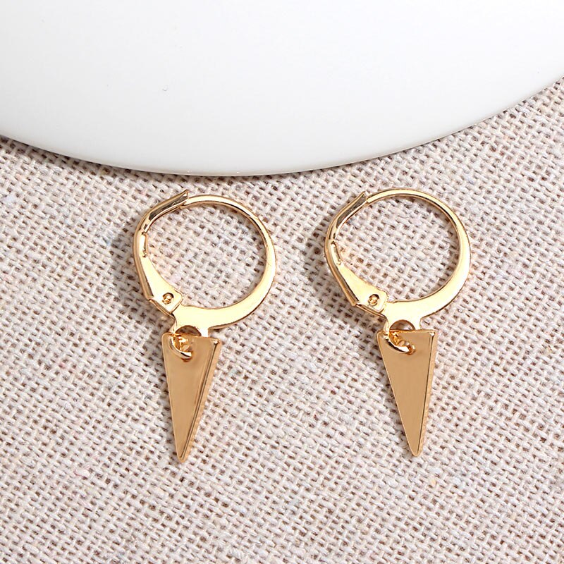 2025 Flatfoosie New Tiny Hoop Earrings For Women Gold Color Cartilage Hoop Earrings Jewelry Heart Cross Star Triangle Charm Earrings