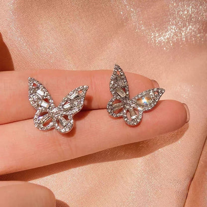 2025 New Crystal Drop Earrings with Bling Bling Cubic Zirconia Temperament Women Earrings High Quality Silver Color Trendy Jewelry