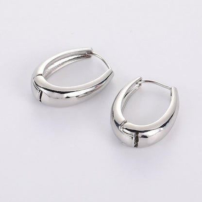 2025 Statement Minimalist Gold Silver Color Mixed Solid Heart Pendant Hoop Earrings Street Style Korean Fashion Jewelry