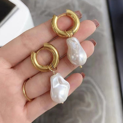 2025 Trend Simulation Pearl Long Earrings Female Moon Star Flower Rhinestone Wedding Pendant Earrings Fashion Korean Jewelry Earrings