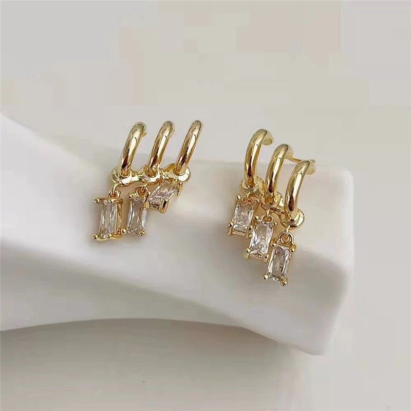 2025 Trend Simulation Pearl Long Earrings Female Moon Star Flower Rhinestone Wedding Pendant Earrings Fashion Korean Jewelry Earrings