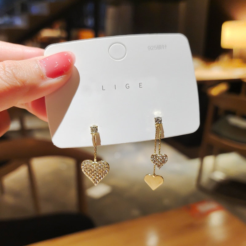 2025 New Crystal Drop Earrings with Bling Bling Cubic Zirconia Temperament Women Earrings High Quality Silver Color Trendy Jewelry