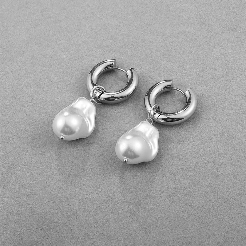 2025 Trend Simulation Pearl Long Earrings Female Moon Star Flower Rhinestone Wedding Pendant Earrings Fashion Korean Jewelry Earrings