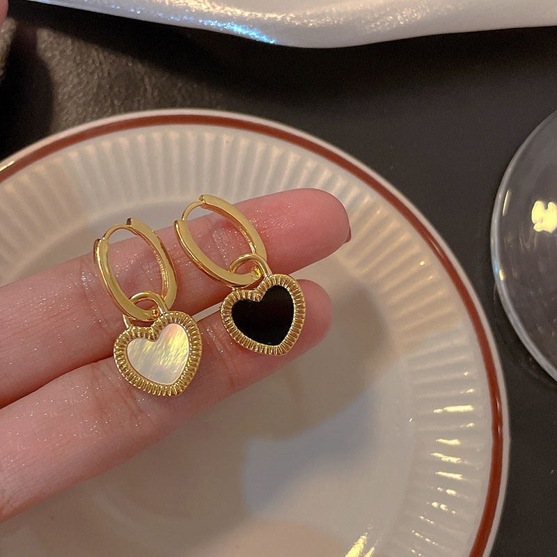 2025 Earrings Asymmetrical Round Hollow Round Black Stud Earrings Rhinestone Accessories For Women pendientes mujer