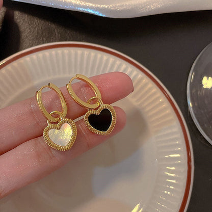 2025 Earrings Asymmetrical Round Hollow Round Black Stud Earrings Rhinestone Accessories For Women pendientes mujer