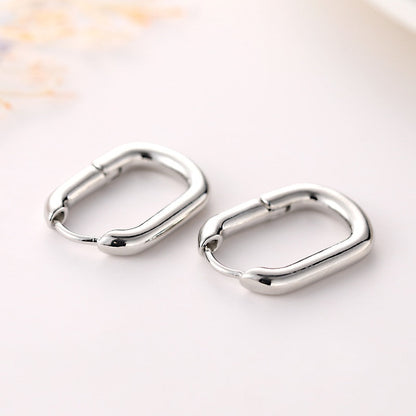 2025 Statement Minimalist Gold Silver Color Mixed Solid Heart Pendant Hoop Earrings Street Style Korean Fashion Jewelry