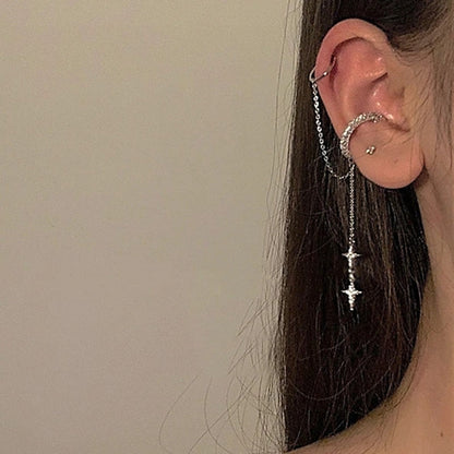 2025 Gold Silver Color Metal Butterfly Ear Clips Without Piercing For Women Sparkling Zircon Ear Cuff Clip Earrings Wedding Jewelry