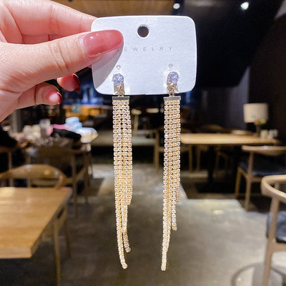 2025 New Crystal Drop Earrings with Bling Bling Cubic Zirconia Temperament Women Earrings High Quality Silver Color Trendy Jewelry