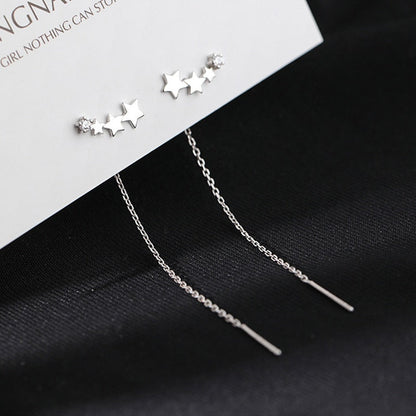 2025 Trend Simulation Pearl Long Earrings Female Moon Star Flower Rhinestone Wedding Pendant Earrings Fashion Korean Jewelry Earrings